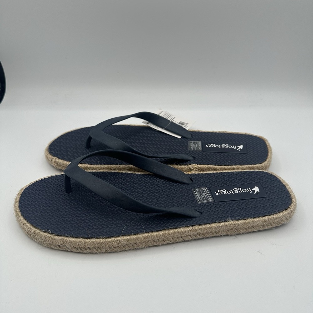 Frogg Toggs Kuba Sandals Mens 10 Navy Rope Sole Casual Beach Thong Flip-Flops - Picture 6 of 7